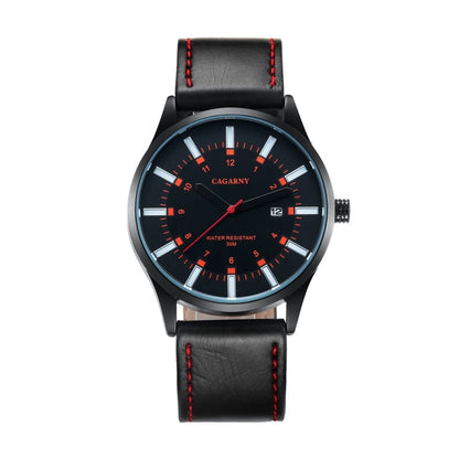 CAGARNY 6866 Fashion Dual Quartz Movement Wrist Watch with Genuine Leather Band(Orange Number), WA1024A, WA1024B, WA1024C