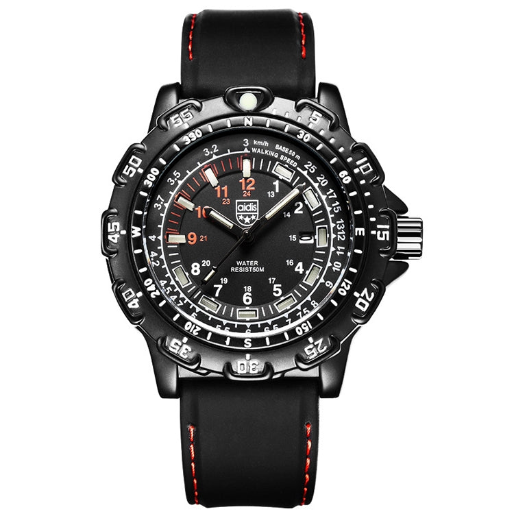 addies MY-049 Outdoor Sports Multifunctional Waterproof Luminous Watch Silicone Watchstrap Watch for Men
