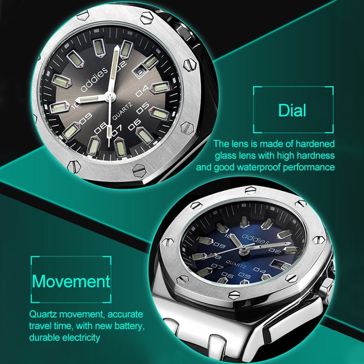 addies MY-052 Business Multifunctional Luminous Watch Silicone Watchstrap Watch for Men