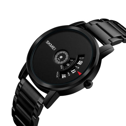SKMEI 1260 Fashion Creative Pointer 30m Waterproof Quartz Wrist Watch with Stainless Steel Watchband