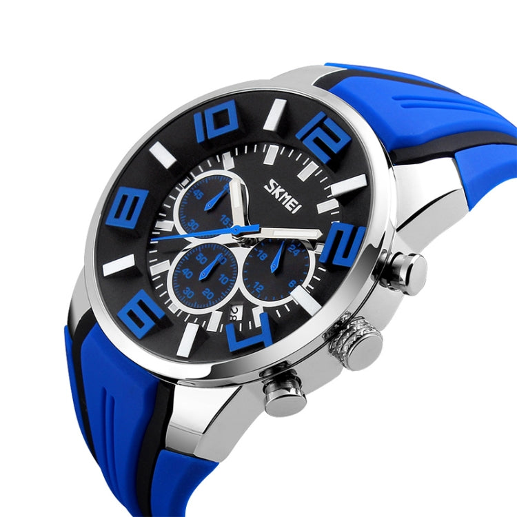 SKMEI 9128 Fashion Multifunctional 3D Large Dial Sports Wristwatch 30m Waterproof Quartz Watch