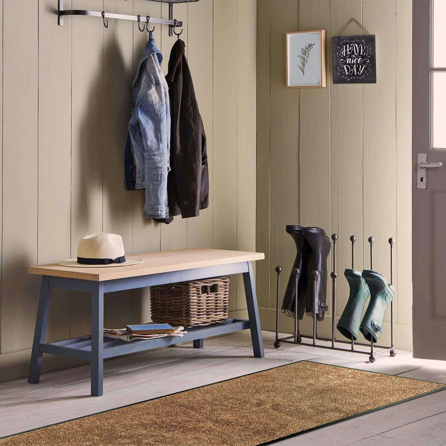 Washable Mat With Border Small Medium | 133