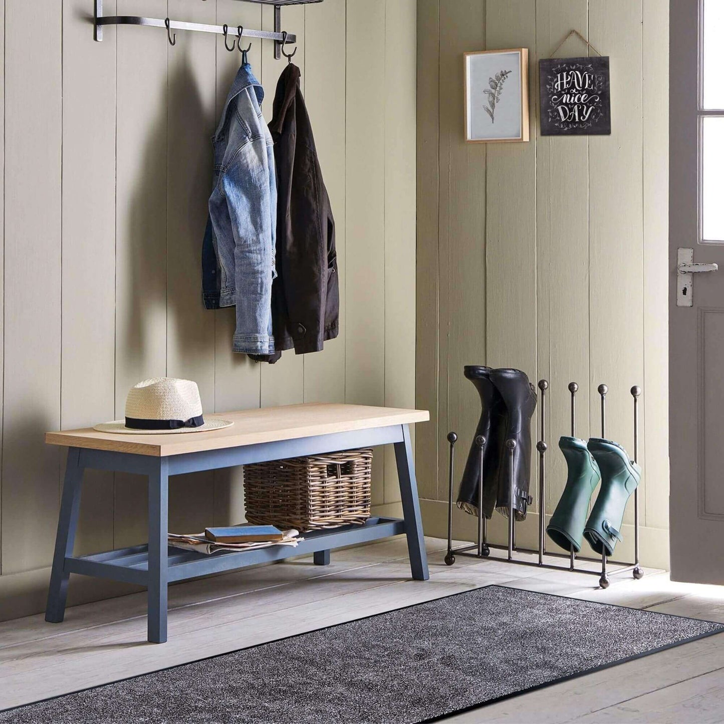 Washable Mat With Border Small Medium | 133