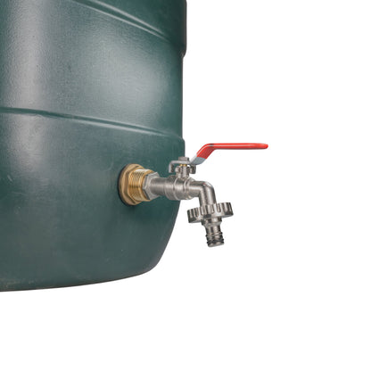 Water Butt Brass Kit 3/4in with Quick Connect Lever Tap and Drill Bit