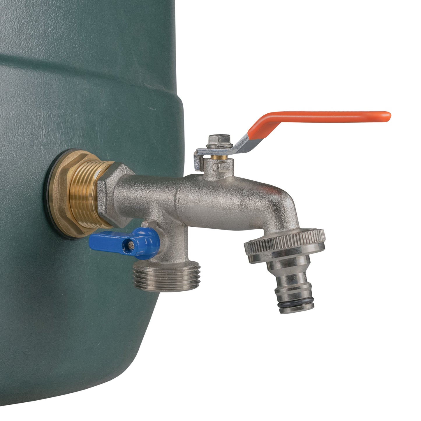 Water Butt Brass Kit 3/4in with Double Tap Hose Connector Set BSP Thread Fitting