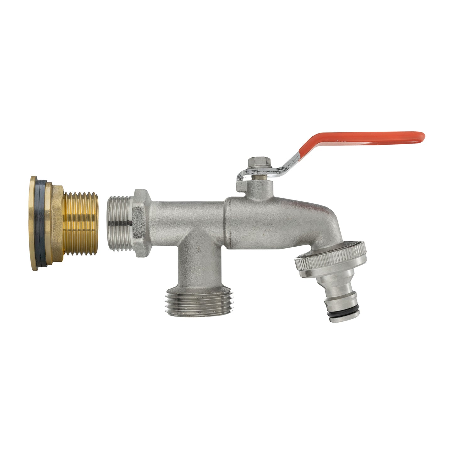 Water Butt Brass Kit 3/4in with Double Tap Hose Connector Set BSP Thread Fitting