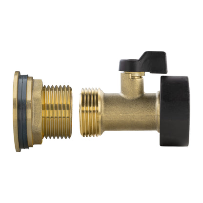 Water Butt Brass Kit 1in with Brass Valve Hose Connector Set Brass Water Fitting