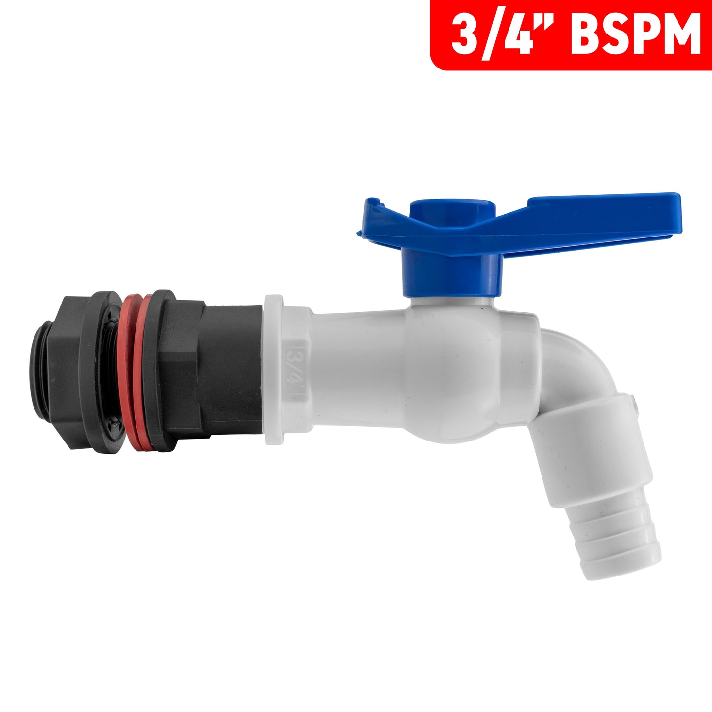 Water Butt Kit 3/4in with White PVC Tap and Drill Bit for DIY Workshop Accessory