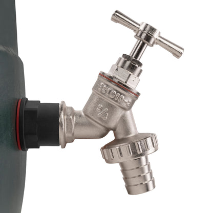 Water Butt Kit 3/4in with Nickel Plated Barbed Tap and Drill Bit Water Connector
