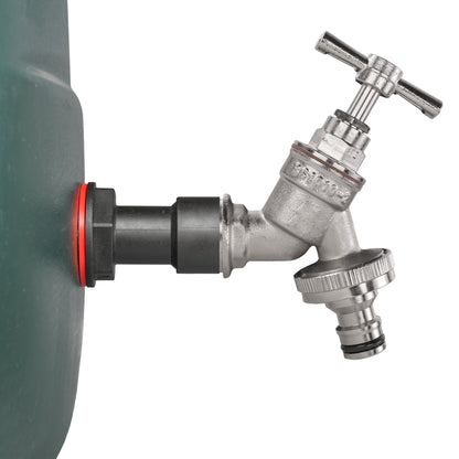 Water Butt Extension Kit 1/2" with Nickel Plated Quick Connect Tap and Drill Bit