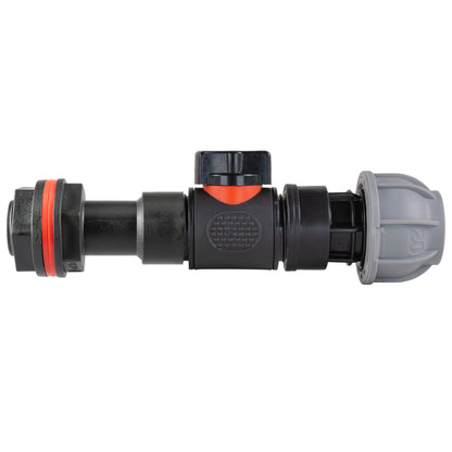 Water Butt Extension Kit 3/4in with In-Line Valve + 20mm MDPE and Drill Bit