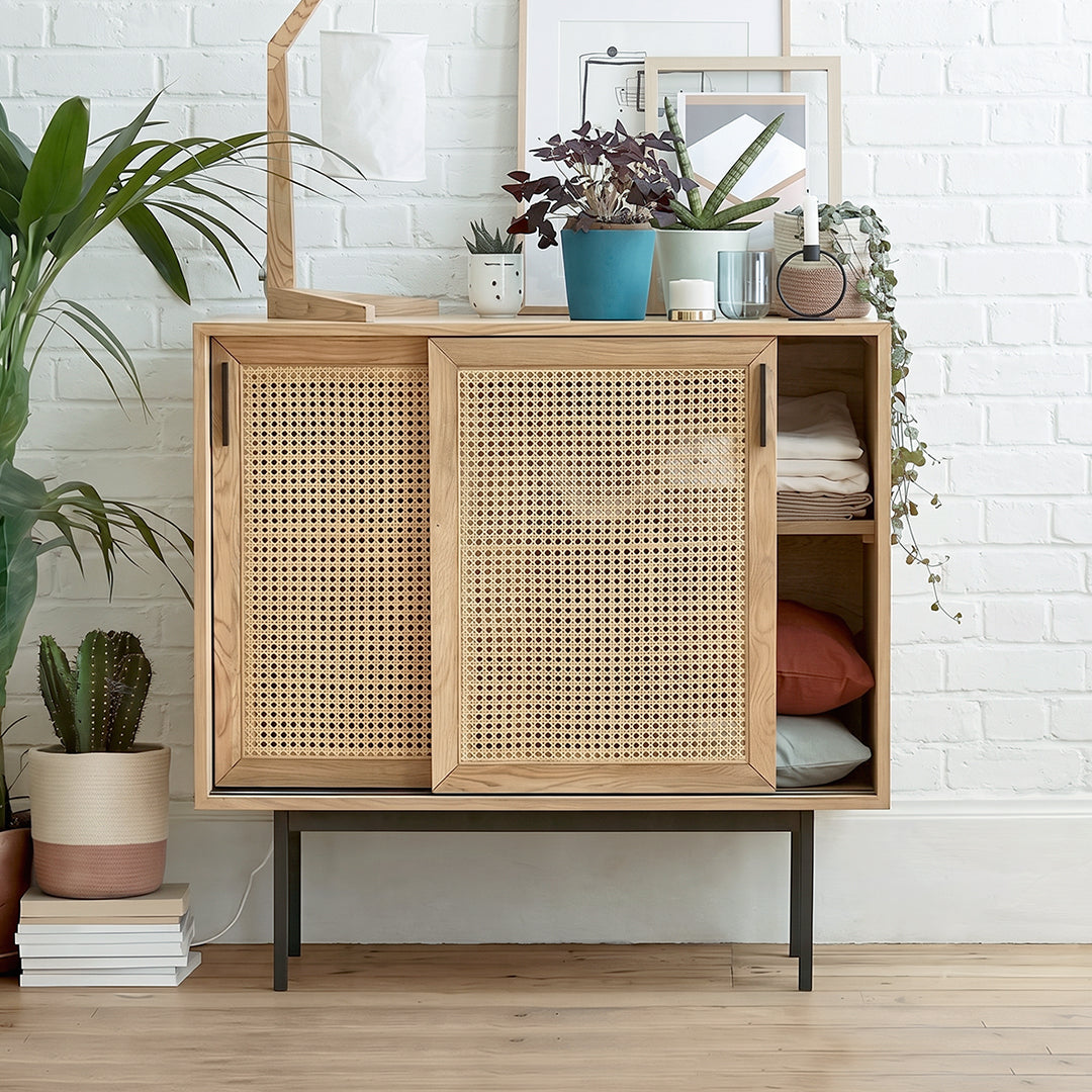 Acacia Cane Rattan Sideboard