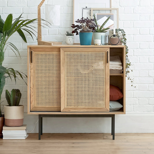 Acacia Cane Rattan Sideboard