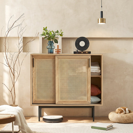 Acacia Cane Rattan Sideboard
