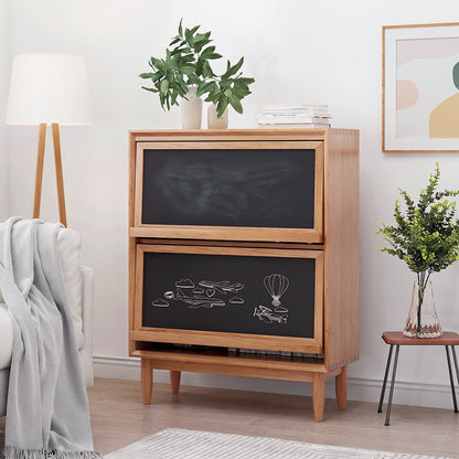 Duo Sideboard, Side Cabinet, Rattan & Wood