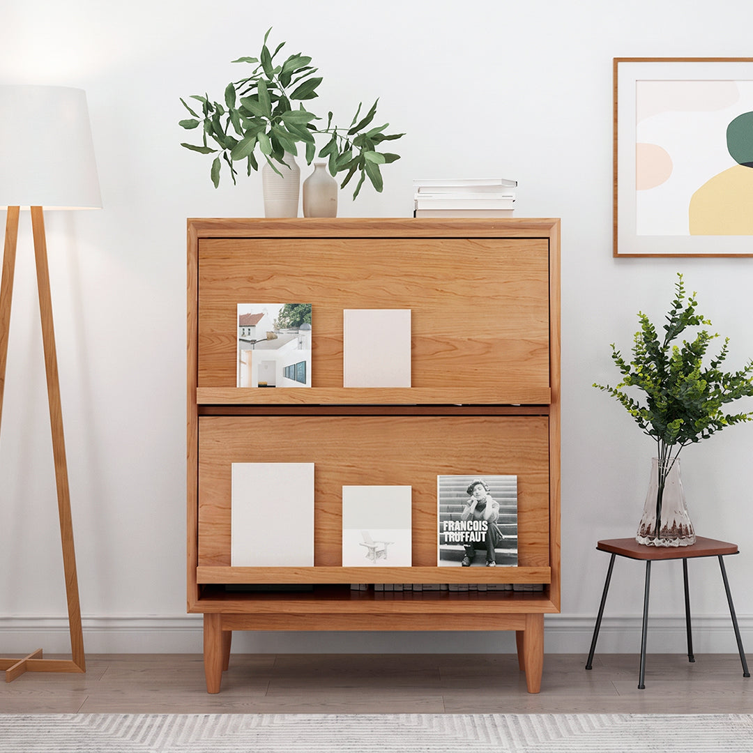 Duo Sideboard, Side Cabinet, Rattan & Wood