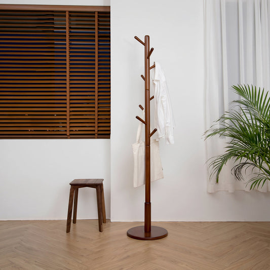 Morgan Coat Stand, Coat Rack, With 8 Hooks, Solid Wood