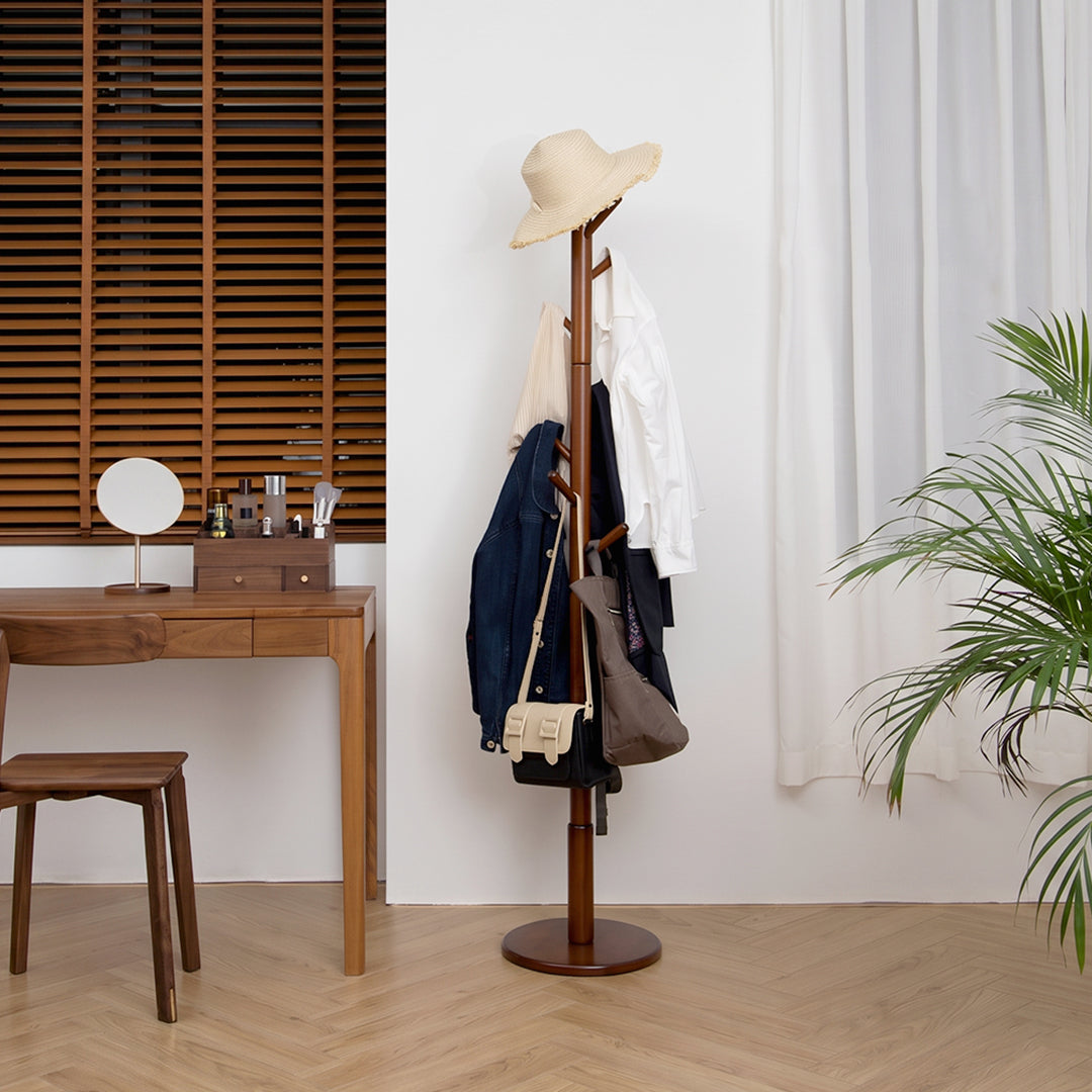Morgan Coat Stand, Coat Rack, With 8 Hooks, Solid Wood