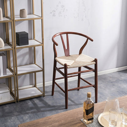 Wishbone Classical Bar Stool, Black Ash
