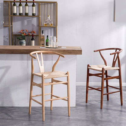 Wishbone Classical Bar Stool, Black Ash