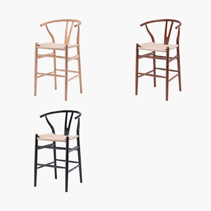 Wishbone Classical Bar Stool, Black Ash