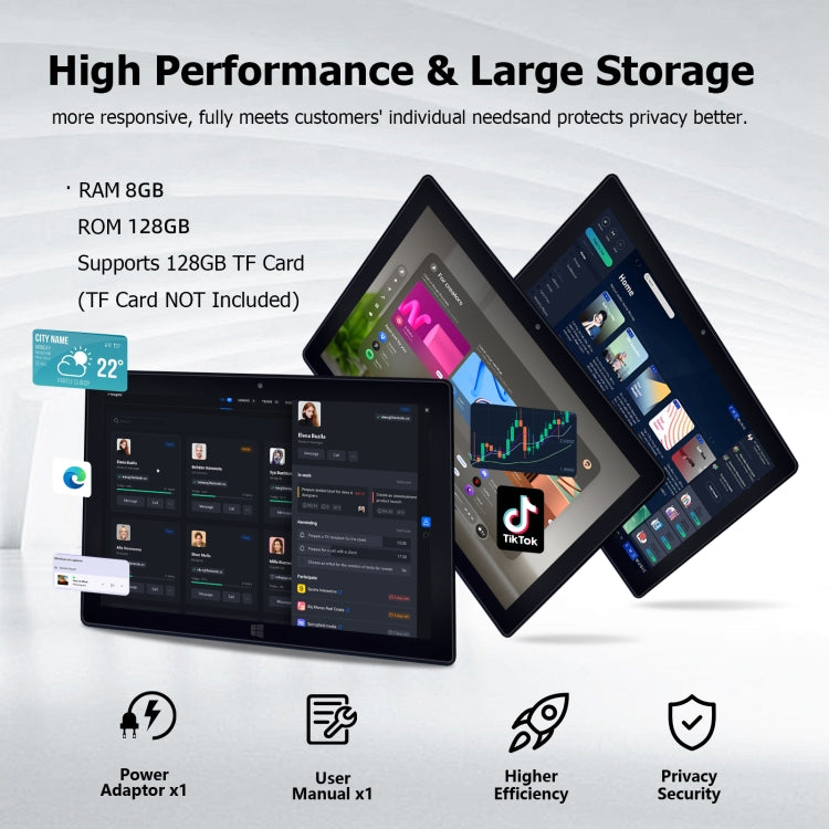 Windows 10, Intel Celeron J3455 Quad Core, Support TF Card & HDMI & BT & Dual WiFi, Not Included Keyboard, N4000 4-Core 8GB+128GB