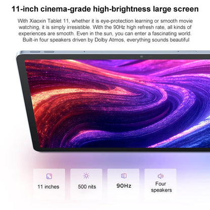 Lenovo Xiaoxin Pad 11 inch WiFi Tablet, 8GB+256GB, Android 15, MediaTek Dimensity 6300 Octa Core,US Plug, 8GB+256GB WiFi
