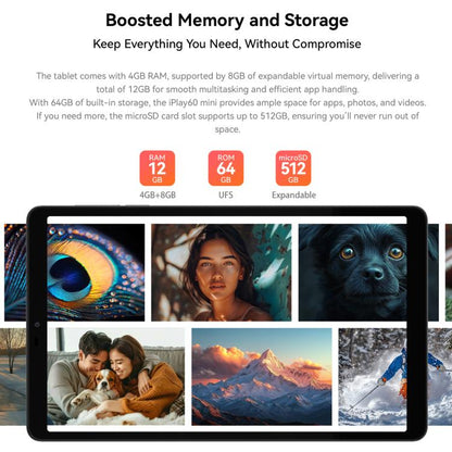 ALLDOCUBE iPlay 60 mini 4G LTE Tablet PC, 4GB+128GB, 8.68 inch Android 14 Unisoc T606 Octa Core Support Dual SIM, iPlay 60 mini