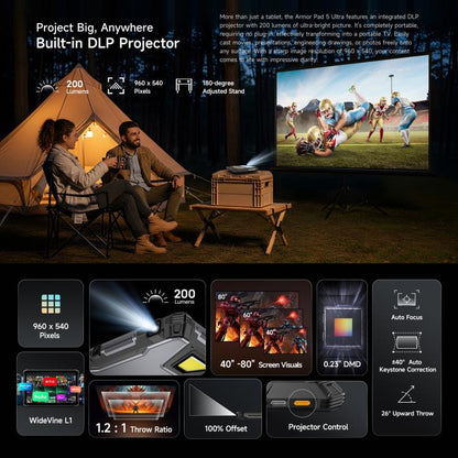 Ulefone Armor Pad 5 Ultra Rugged Tablet PC, 12GB+512GB, 11 inch Android 15 MediaTek Dimensity 7400X Octa Core 5G Network, EU Plug, Armor Pad 5 Ultra