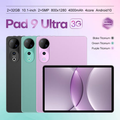 Pad 9 Ultra 10.1 inch 3G Phone Call Tablet PC, 2GB+32GB, Android 10 MTK6737 Quad Core, AU Plug, AU Plug