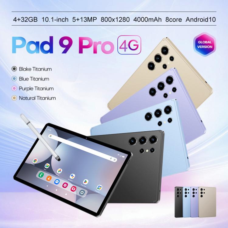 Pad 9 Pro 10.1 inch 4G LTE Tablet PC Combo Set, 4GB+32GB, Android 10 MT6755 Octa Core, with Keyboard / Mouse / Leather Case, UK Plug, UK Plug