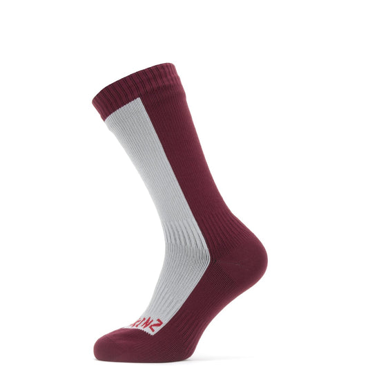 Sealskinz Starston Waterproof Cold Weather Mid Length Sock - Grey/Red