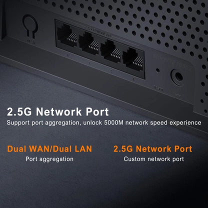Xiaomi Router BE6500 WiFi 7 2.4GHz 5.0GHz Dual Band 4-Core 2.5G Port, US Plug, BE6500