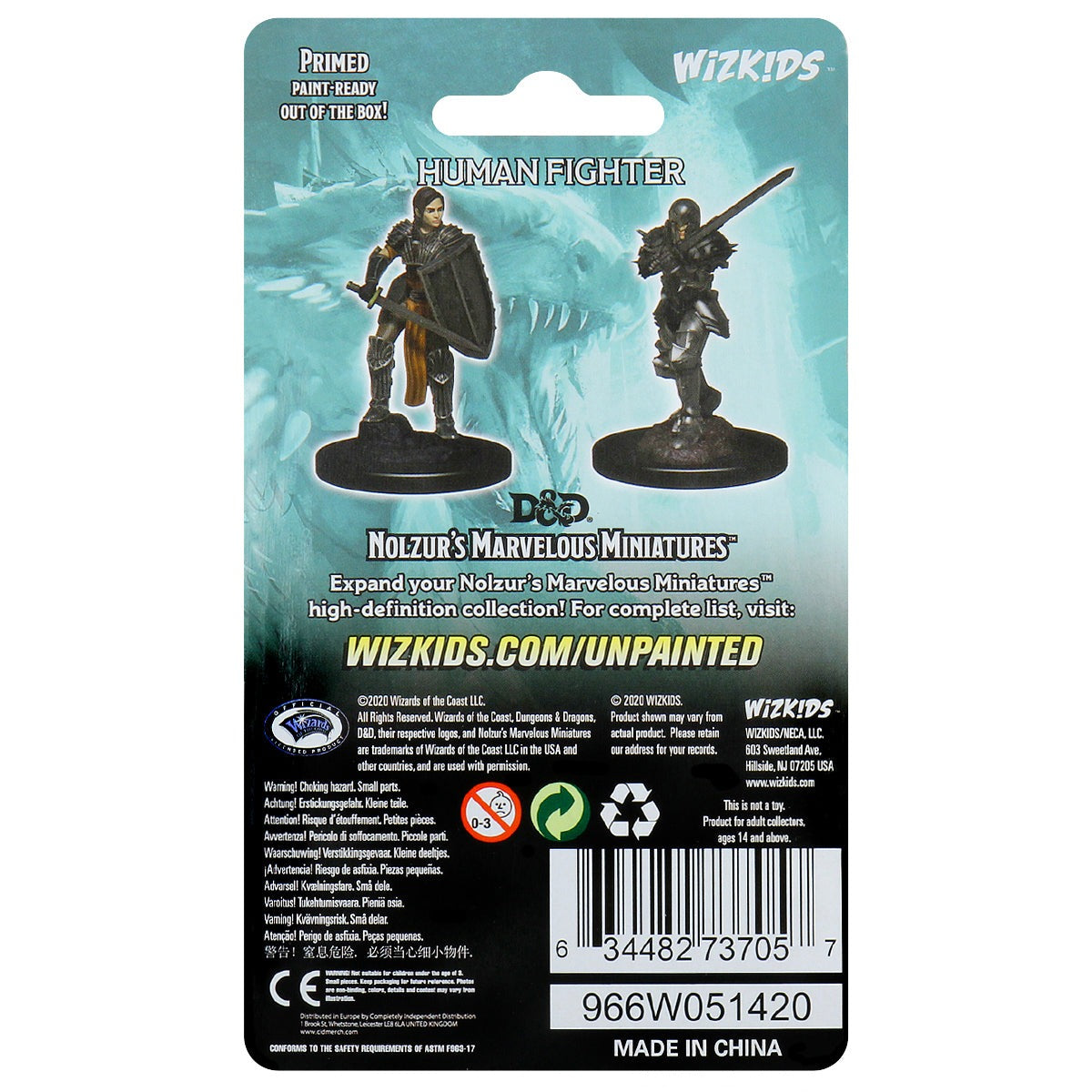 Female Human Fighter: D&D Nolzur's Marvelous Unpainted Miniatures (W9)