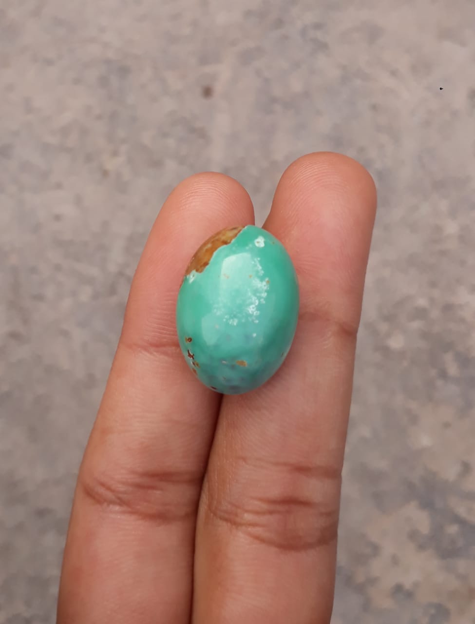 19.3ct Natural Variscite Cabochon - Dimensions  -21x15.5mm
