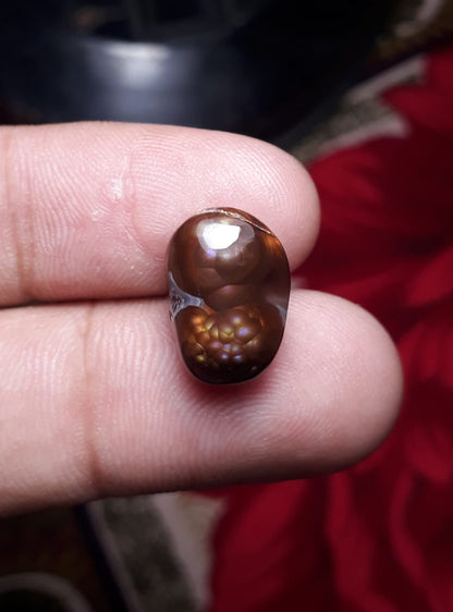 8.6ct Bubbly Fire Agate, Natural fire agate, Rare Fire Agate, Fire Agate cabochon - Dimensions  15x10mm