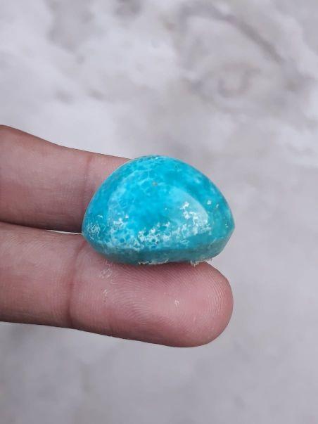 Natural Certified Turquoise - Blue Matrix Turquoise - Shajri Feroza-57ct-27x20mm