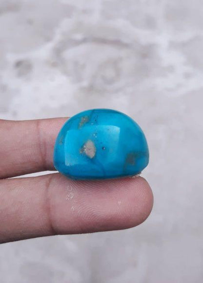 Natural Certified Turquoise with Pyrite - Blue Matrix Turquoise - Shajri Feroza-74ct-27x20mm