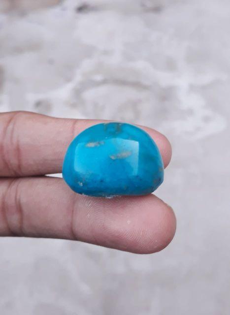 Natural Certified Turquoise with Pyrite - Blue Matrix Turquoise - Shajri Feroza-74ct-27x20mm