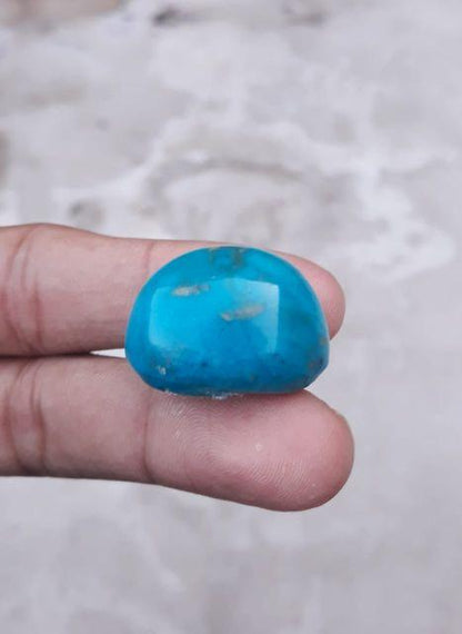 Natural Certified Turquoise with Pyrite - Blue Matrix Turquoise - Shajri Feroza-74ct-27x20mm