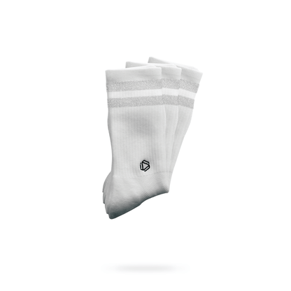 White Reflective 2Stripe 3 Pack