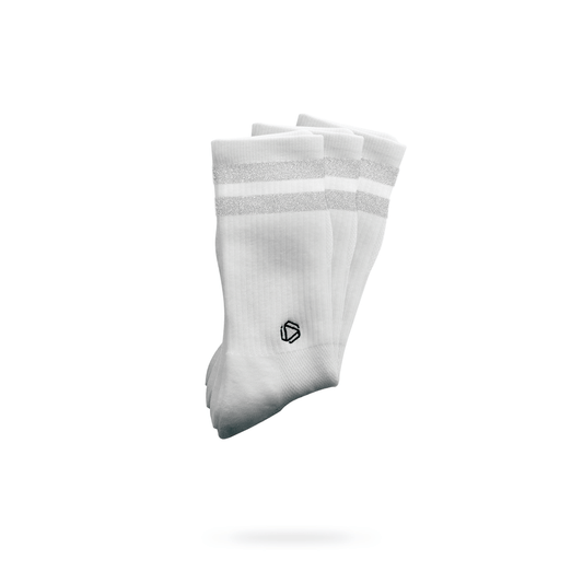 White Reflective 2Stripe 3 Pack