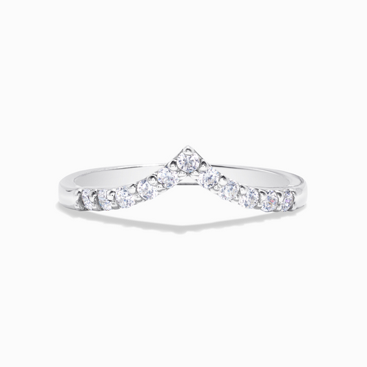 Wishbone Curved Eternity Ring in Sterling Silver