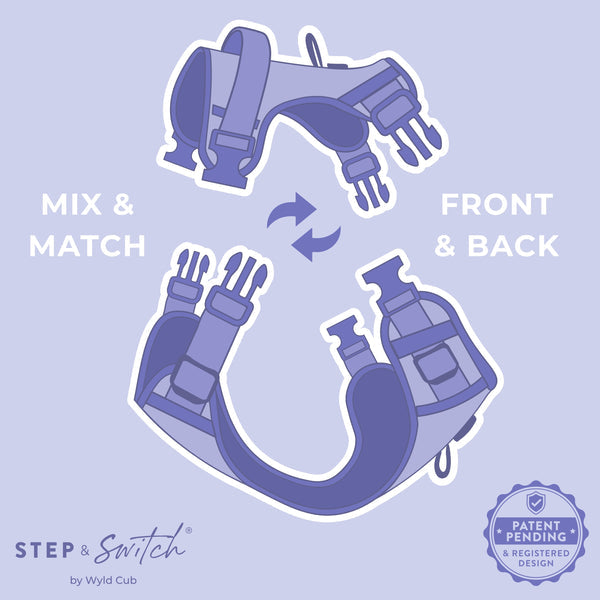 Wyld Cub - Step & Switch® Dog Harness: Chiswick Ravenwood
