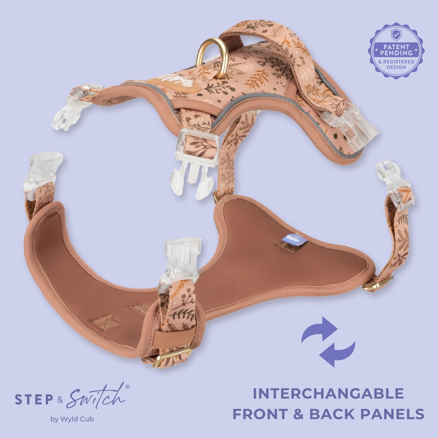 Wyld Cub - Step & Switch® Dog Harness: Chiswick Nutmeg