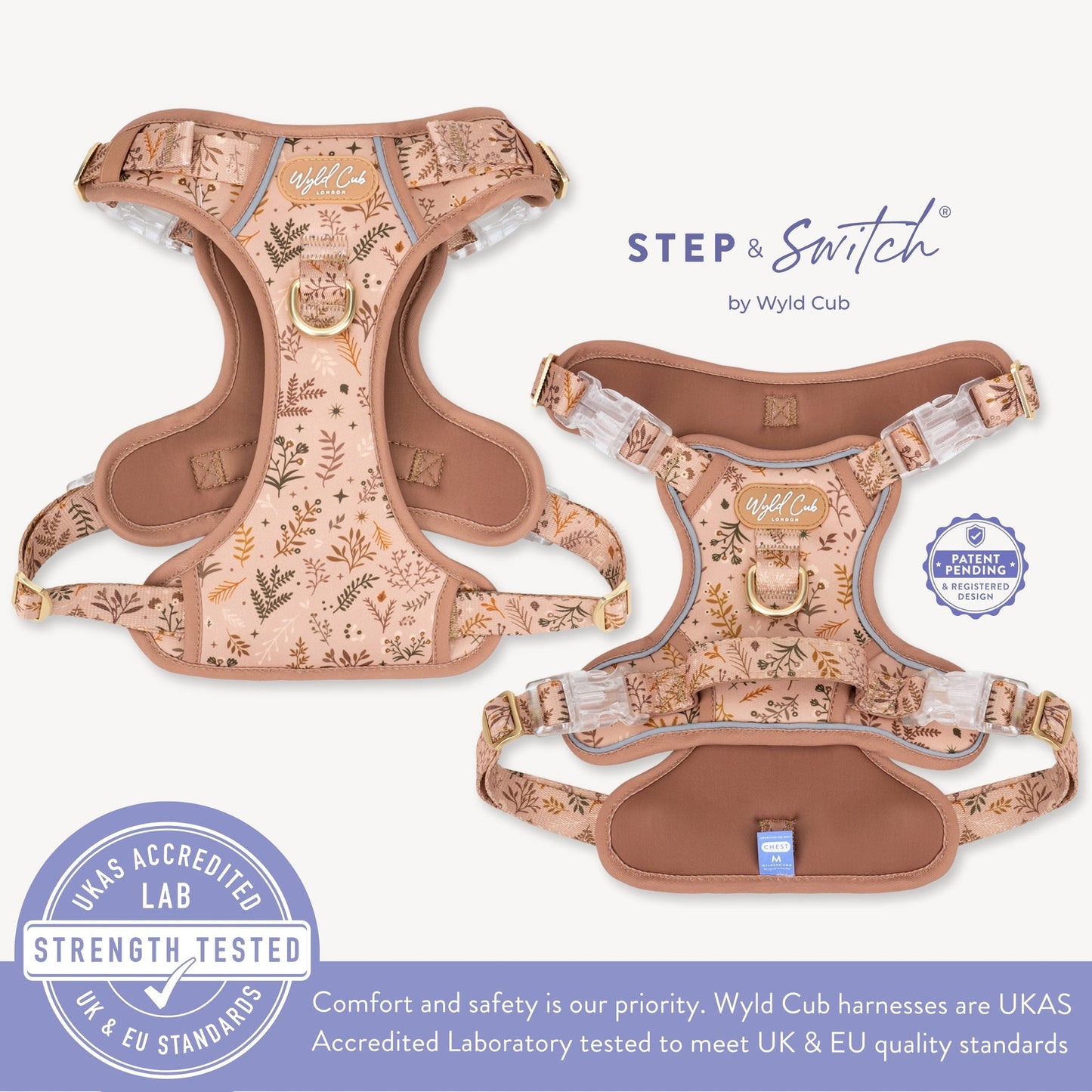 Wyld Cub - Step & Switch® Dog Harness: Chiswick Nutmeg