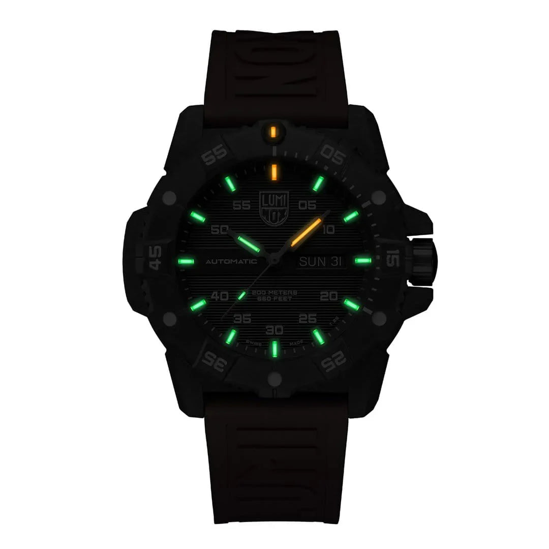Luminox Master Carbon SEAL Automatic 45 mm Military Dive Watch - Black Dial Red Strap