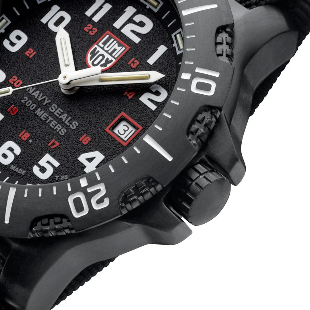 Luminox Navy SEAL 45 mm Military Dive Watch - Black Face Black Strap