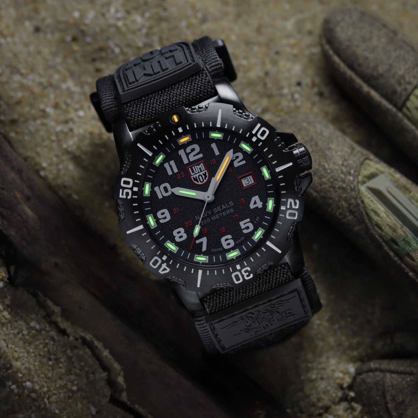 Luminox Navy SEAL 45 mm Military Dive Watch - Black Face Black Strap