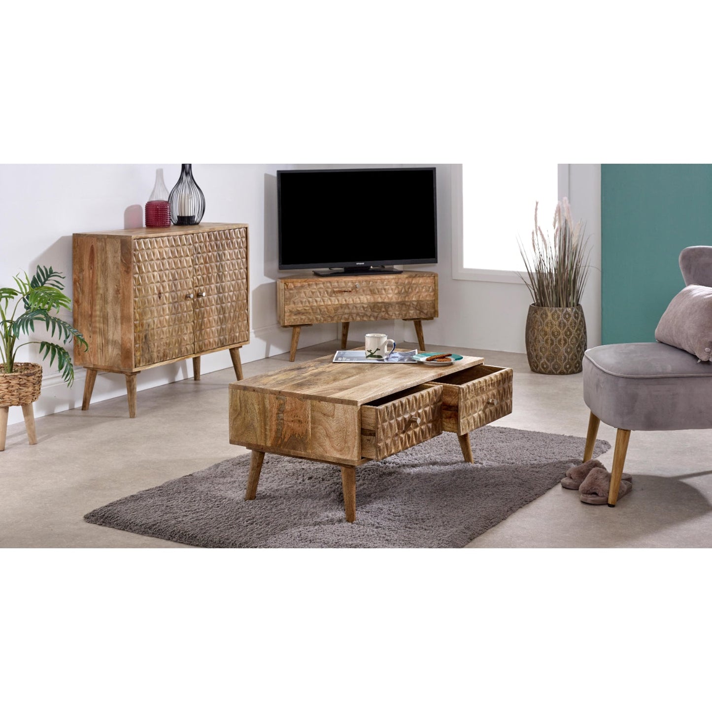 Marlow Light Mango Wood 2 Door Sideboard